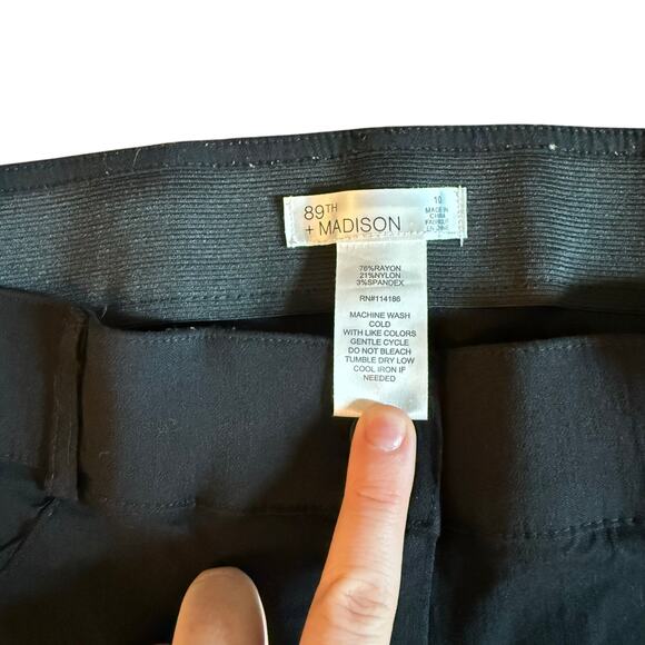 89th & Madison Black Women Trouser Pants Size 10 Skinny Ankle Rayon Stretchy - Picture 3 of 4
